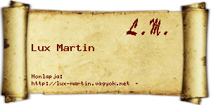 Lux Martin névjegykártya
